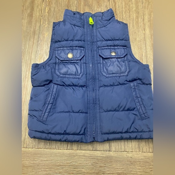 Reversible Puffer Vest Como Blue Pockets Boys Size 4 - Picture 2 of 7